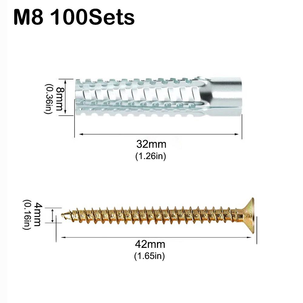 Vroubkované kovové rozpínací trubkové hřebíky Kovové vruty do zdi Nový rozpínací šroub Betonová zeď