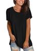 Damen locker reines Baumwoll-T-Shirt kurzärmelig Sommeroberteil lässig und bequem T-Shirt