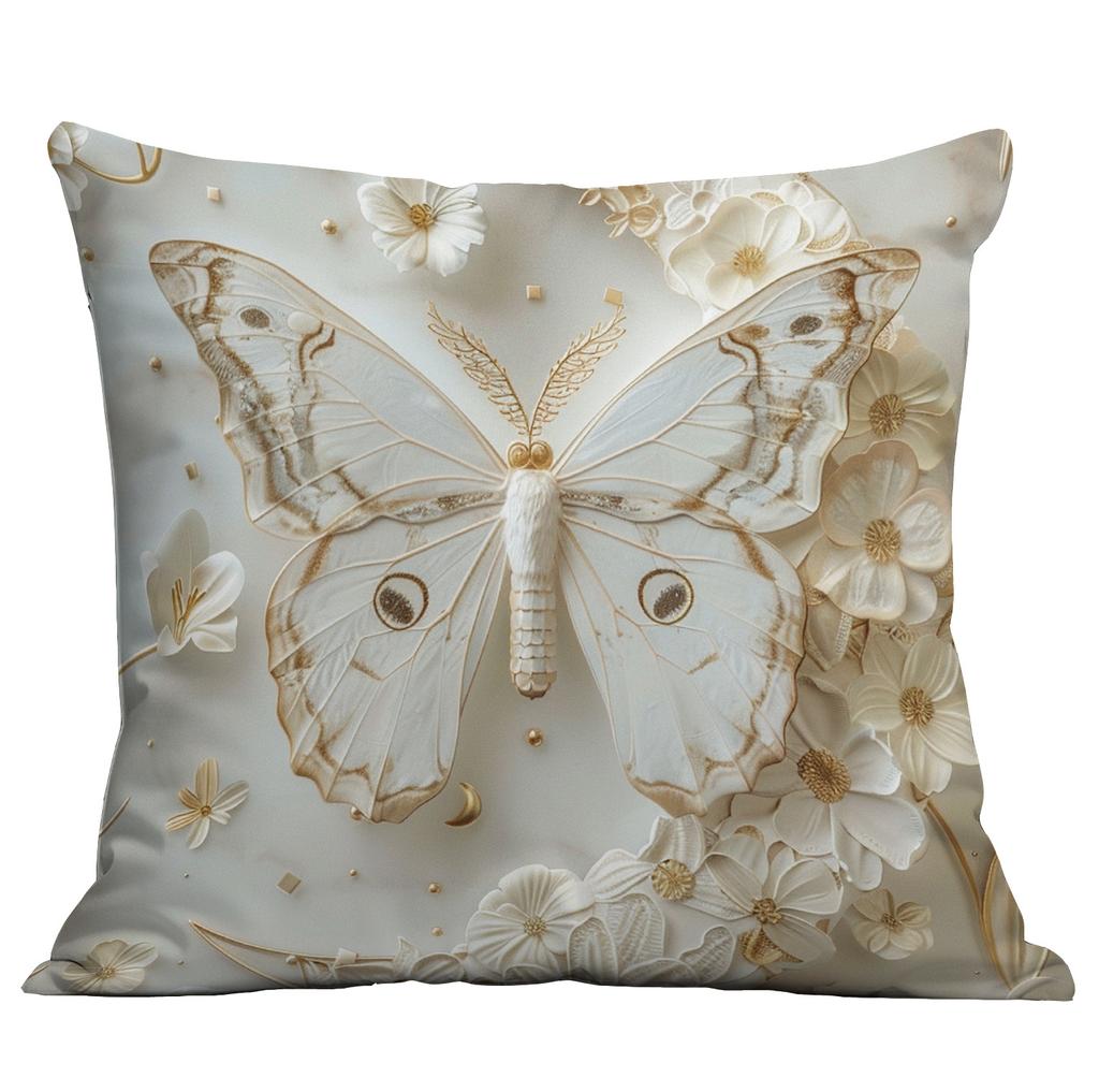 New Imitation 3d Butterfly Printed Pillowcase Retro Home Sofa Cushion Pillowcase Decoration
