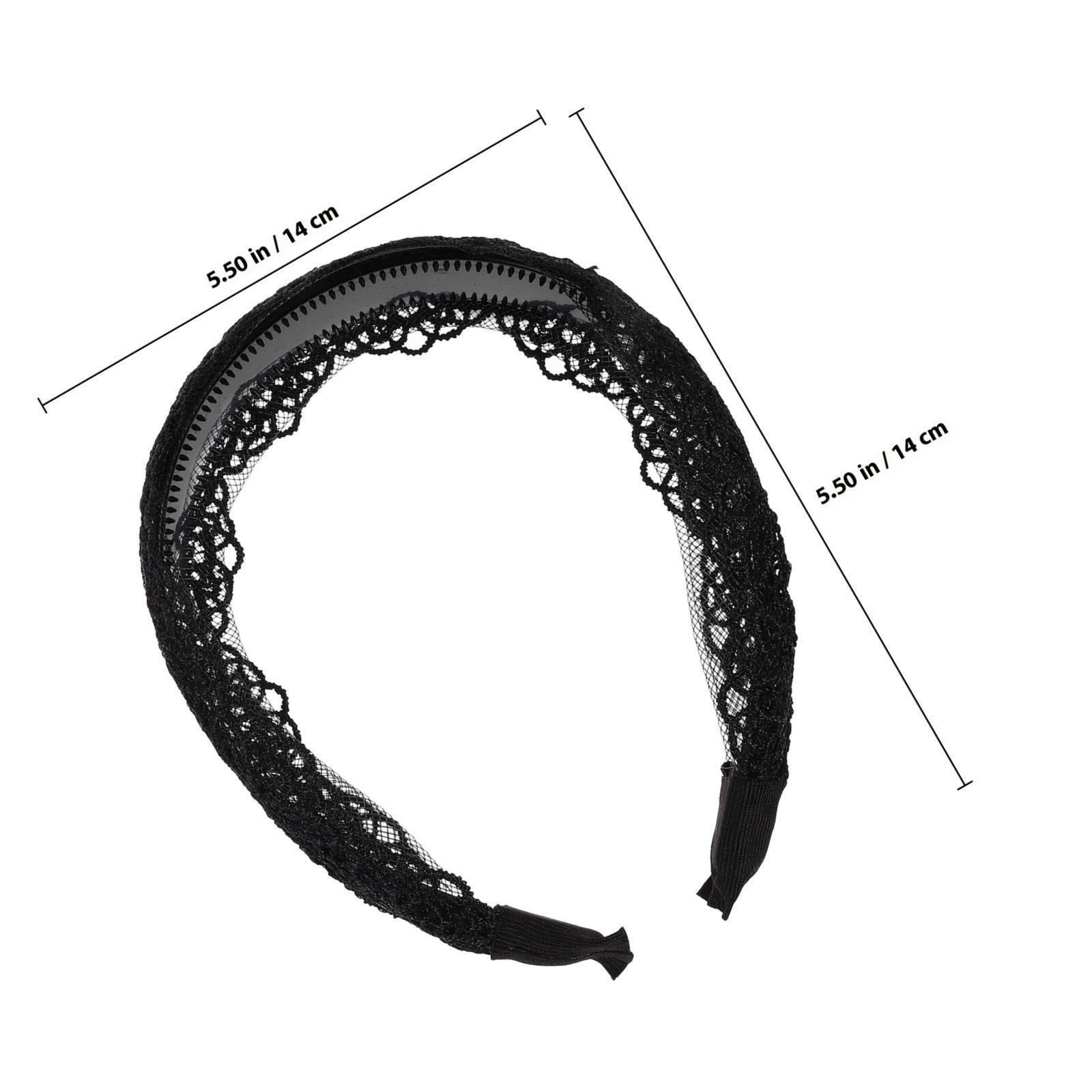 

Black Cloth Hair Hoop with Teethed Anti-Slip Design Elegant Simple Hollow-Out Headband for Women Girls Daily Party Meeting Gift чёрный