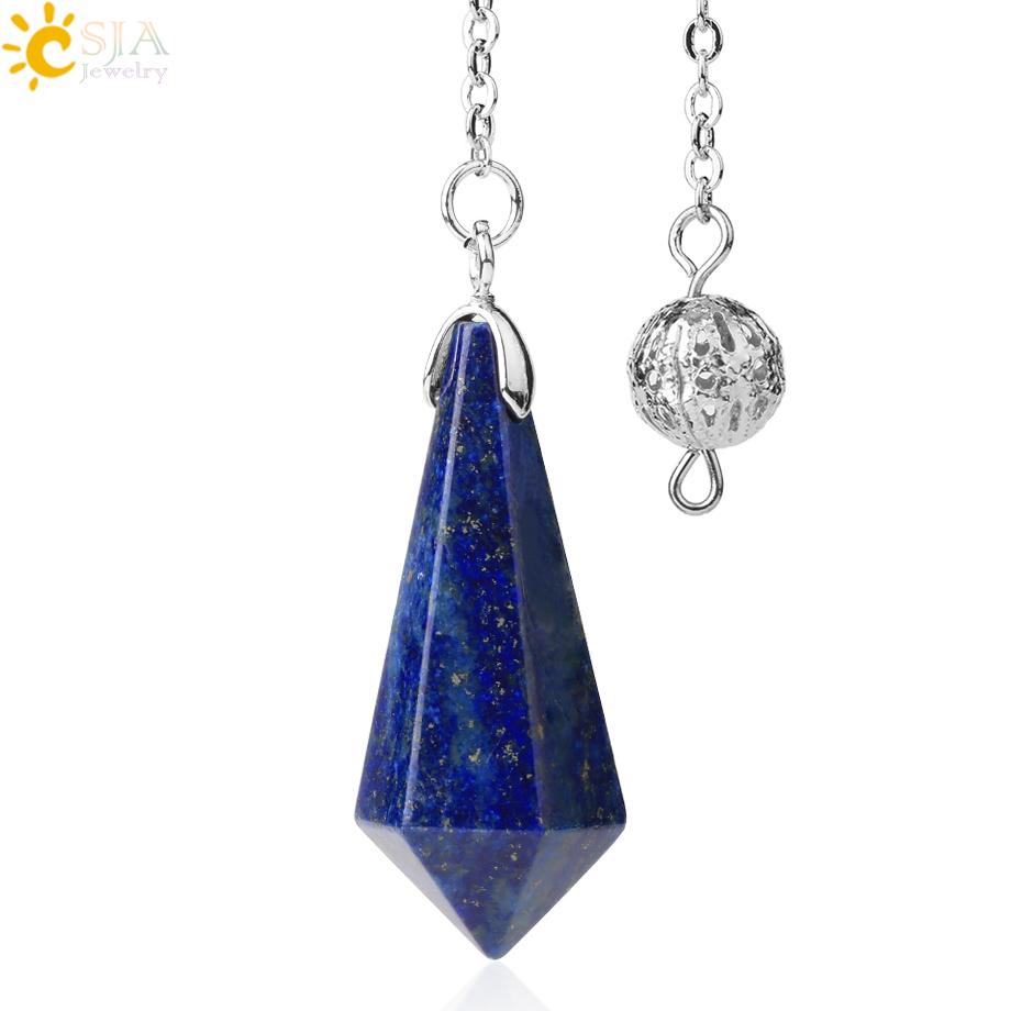 CSJA Rock Crystal Quartz Pendulum for Dowsing Rod Natural Stone Pendant Pendulos Pendules Radiesthesia Spiritual Products G690