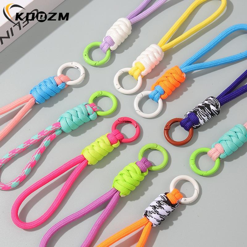 1pcs Paracord Braided Woven Keychain Lanyard Buckle Emergency Survival Bagpack Key Ring Wristlet Strap Car Trinket Key Holder