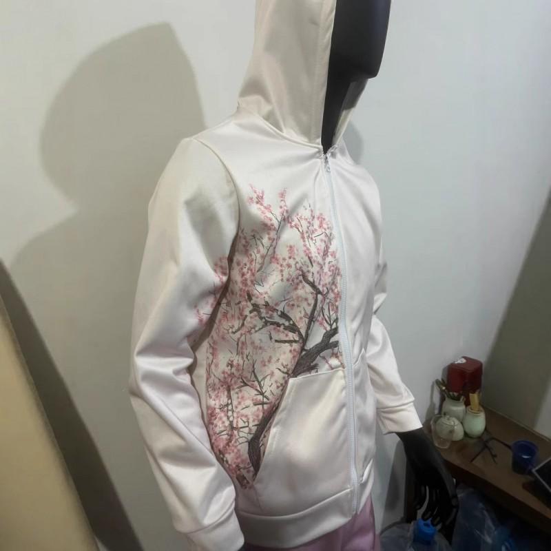 Damen Oversized Kapuzenpullover mit 3D Digitaldruck Reißverschluss vorne Lockere Passform Langarm Freizeit Oberteil