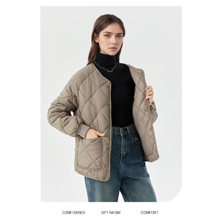 Fashionable Plus Size Women Winter Jacket Warm Thickened Versatile Lightweight Long Sleeve Comfortable Elegant