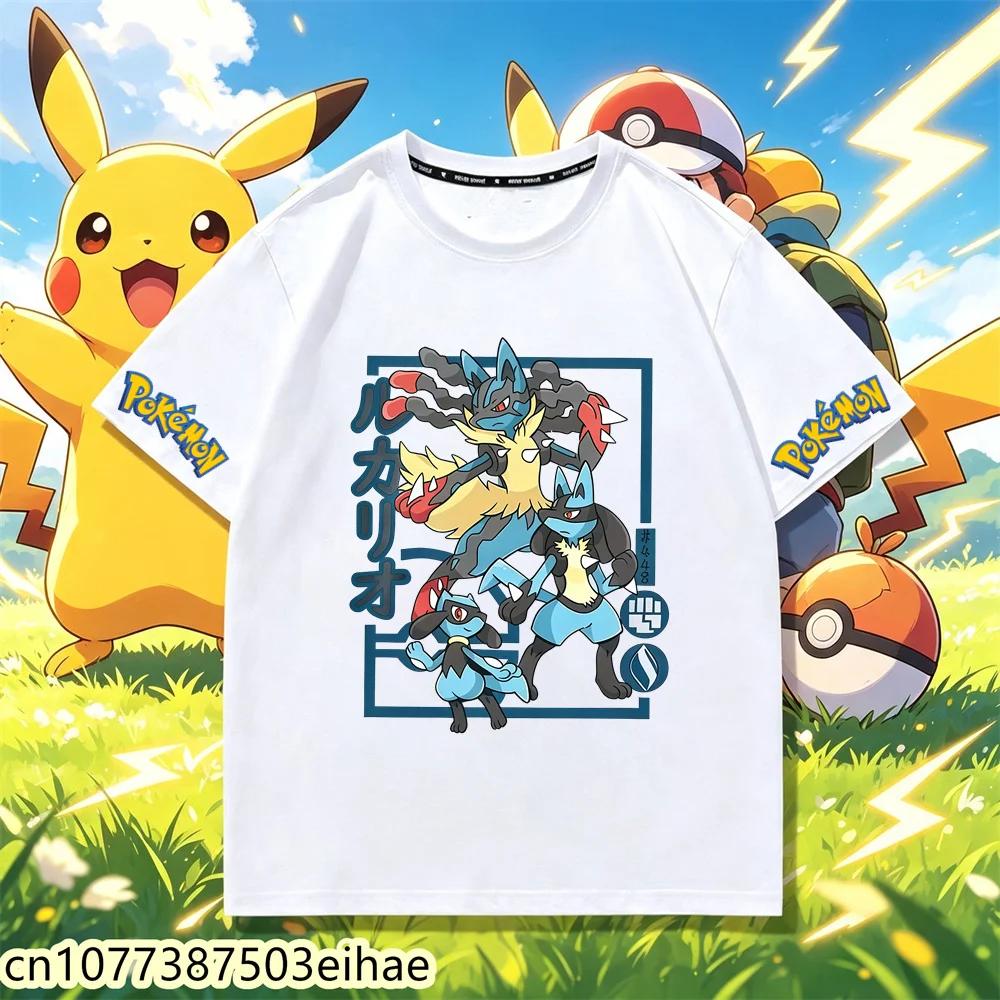 Cartoon Pokémon Kawaii Fashion T-Shirt 2026 New Street Wear, Casual Summer Crew Neck Tees Suitable For Boys Girls Aged 3-14