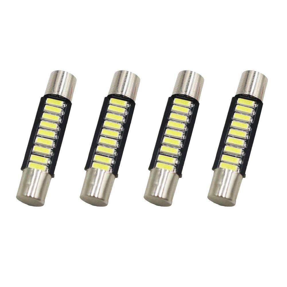 Ruiandsion 4pcs 28mm 29mm LED Bulbs DC 12V 4014 9SMD Chipset LED Bulbs for Car Use Dome Map Light Lamp Bulb Sun Visor Vanity Mirror