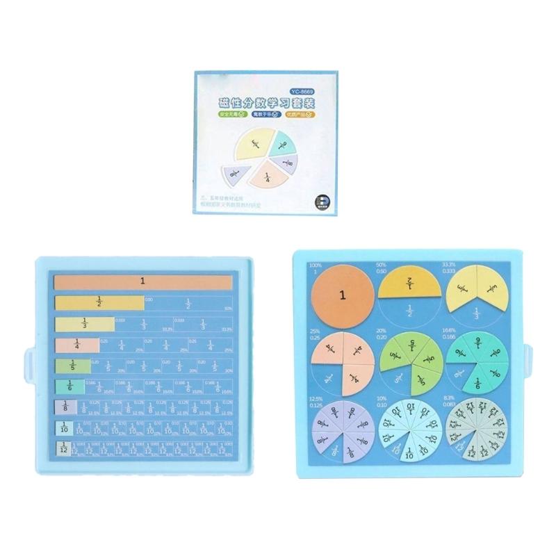 Wooden Magnetic Fraction Learning Kits For Elementary Students Educational Math Manipulatives 1