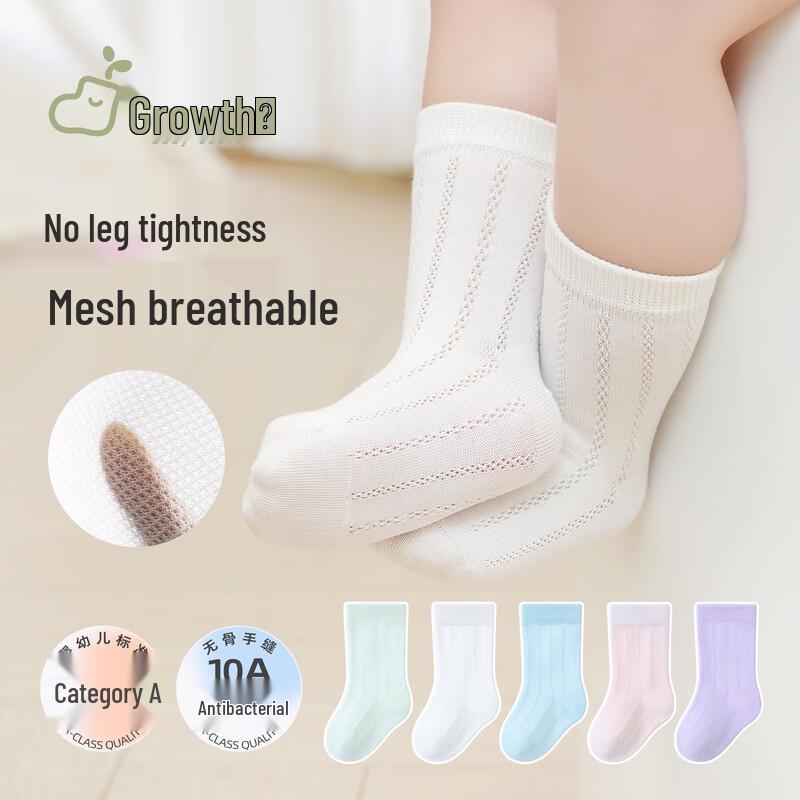 Summer Breathable Mesh Baby Mid-Calf Socks 0-1 Year (10-12cm Foot Length)