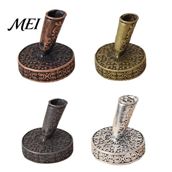 Vintage Desk Organizer Round Pen Holder, Durable Metal Exquisite Carved Desktop Ornament, Quill Dip Pens Base And Supply, for Calligraphy Decoration