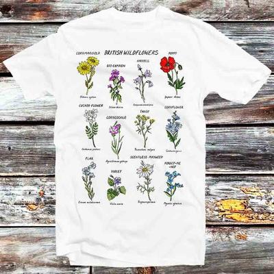 British Wild Flowers Best Botanical Garden Plant Magic Wizard T Shirt B753