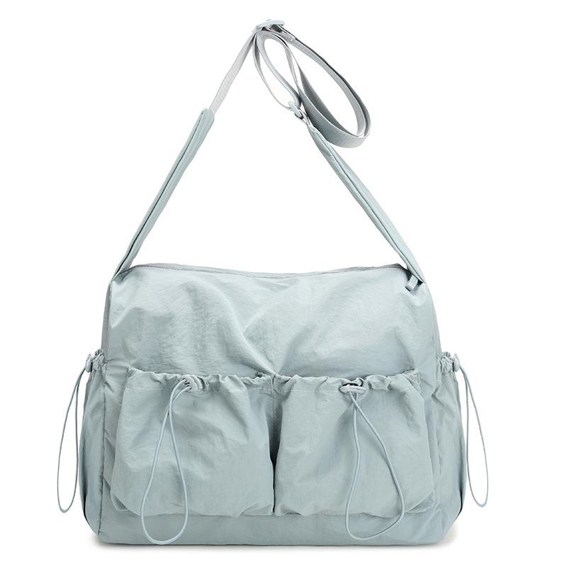 Women's Drawstring Shoulder Bag Sports Crossbody Bag Lightweight Storage Bag