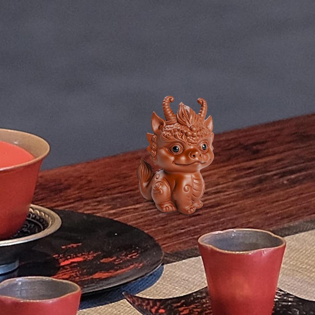 Little Dragon Statue Tea Pet Ornament Tea Decoration Tea Accessories for Tea House Apartment Home Decor Bookshelf