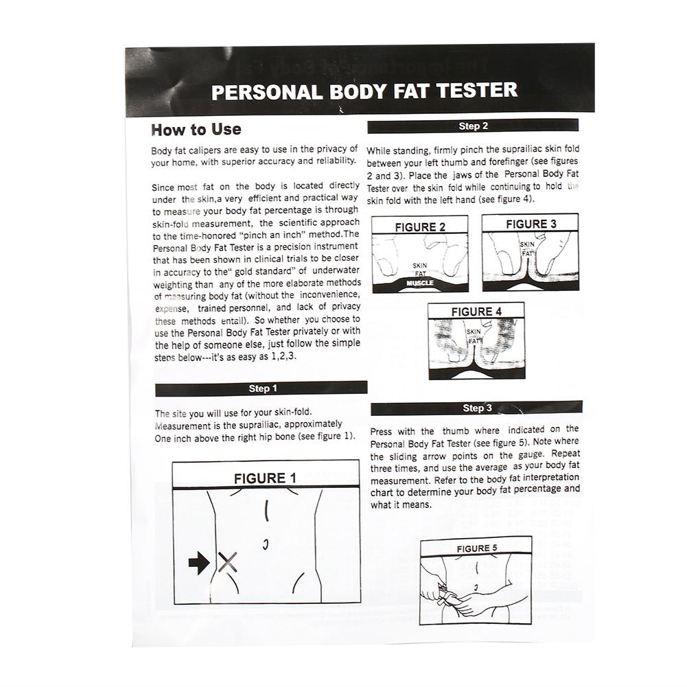 New Body Caliper Skin Fold Accurate Msurement Slim Msuring Analyzer White