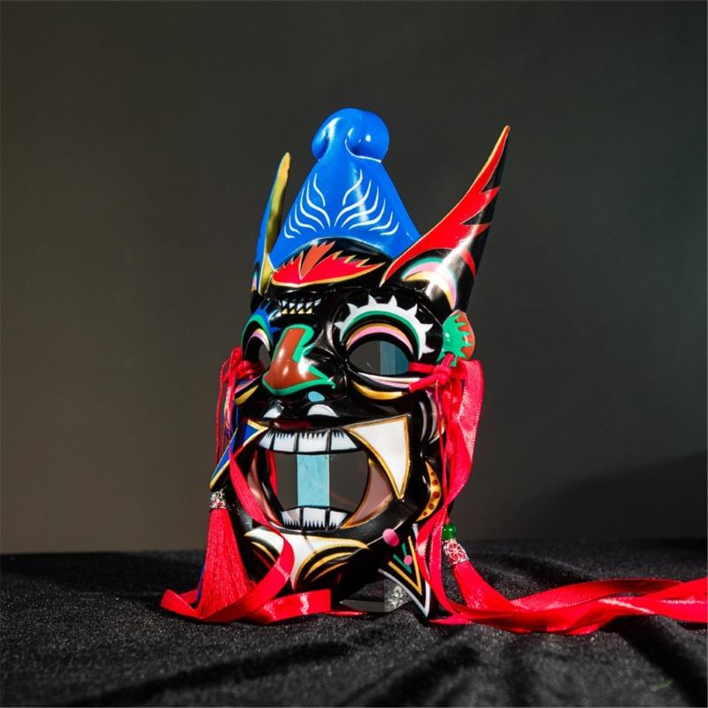 Nuo Operas Mask Hand Painted Chinese Operas Mask Masquerade Mask Party Mask Halloween Cosplay Mask for Women Men Gifts