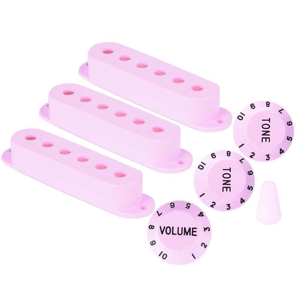 

Крышка звукоснимателя электрогитары 6 отверстий сингл катушка наконечник переключателя держатель набор ручек тона розовый