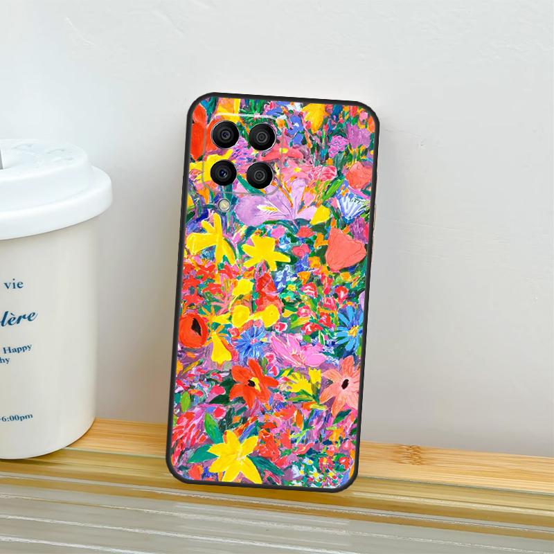 Colourful Flower Painting Art Case For Samsung Galaxy M14 M54 M34 M13 M15 M36 M55 M35 M56 M16 M31 M11 M53 M12 M32 M52 M06