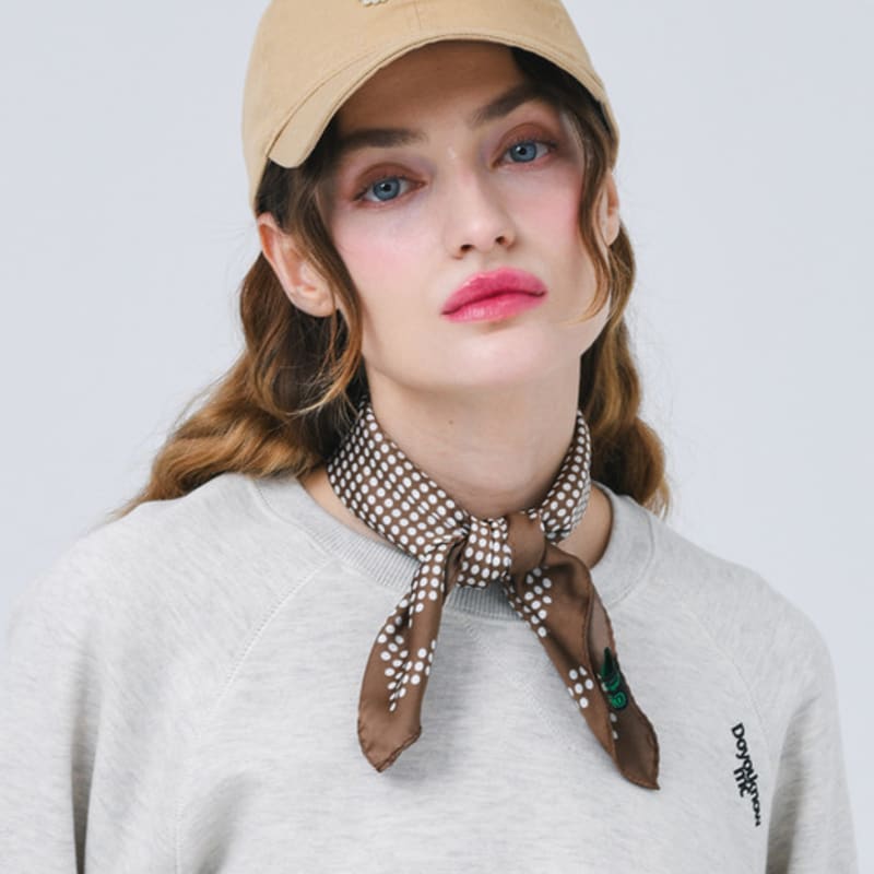 DOYOUKNOWMC ALL SEASON Mini Dot Square Brown Petite Scarf