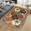Tropical Palm Tree Pattern Area Rug with Vintage Border Design Suitable for use as an anti-slip for living room bedroom sofas