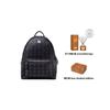 MCM Monogram Print Silver Hardware Classic Double Side Studs Large Capacity Coated Canvas And Napa Leather Backpack Unisex Backpack MMK6SVE38BK001