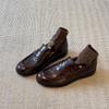 Sheepskin Version~ Retro Leather One-pedal Lazy Shoes Women's Thick Heel Flat-soled Single Shoes British Style Small Leather Shoes Loafers