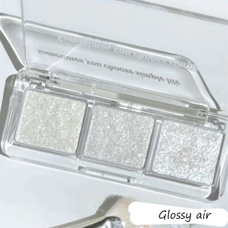 

3-цветная палитра теней для век, блестящие ночные тени для век, зеленый, фиолетовый цвет, стойкий водостойкий мерцающий пигмент, палитра для макияжа глаз YSL Odorless air