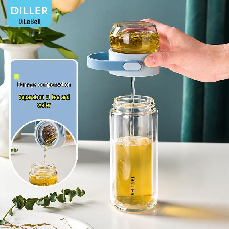 Dilebar Double-Wall Borosilicate Glass Tea Bottle