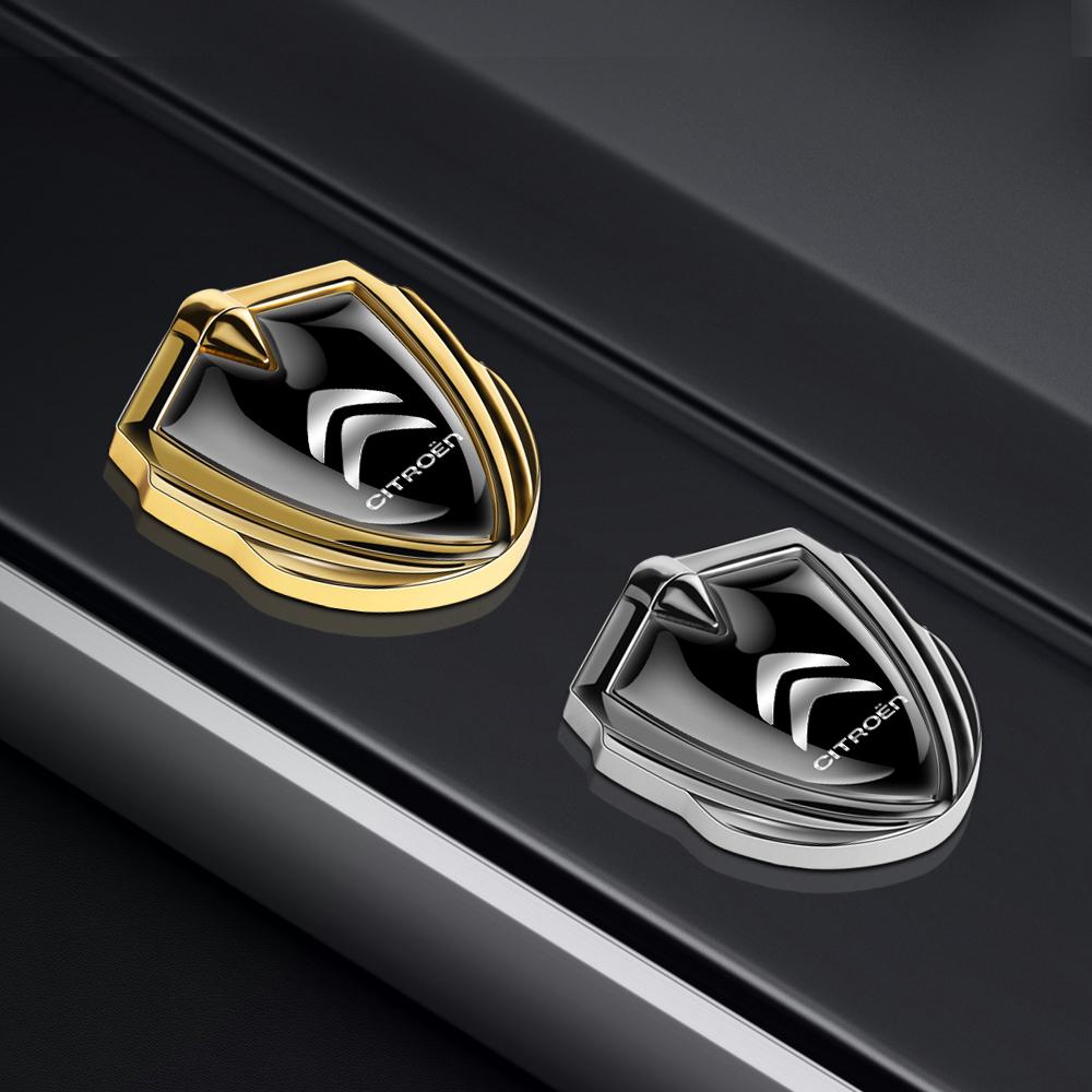1/2 Stück 3D Metall Auto Kotflügel Karosserie Emblem Schild Aufkleber Auto Zubehör für Citroen C4 Picasso Xsara C5 Aircross Cactus C1 C2 C3