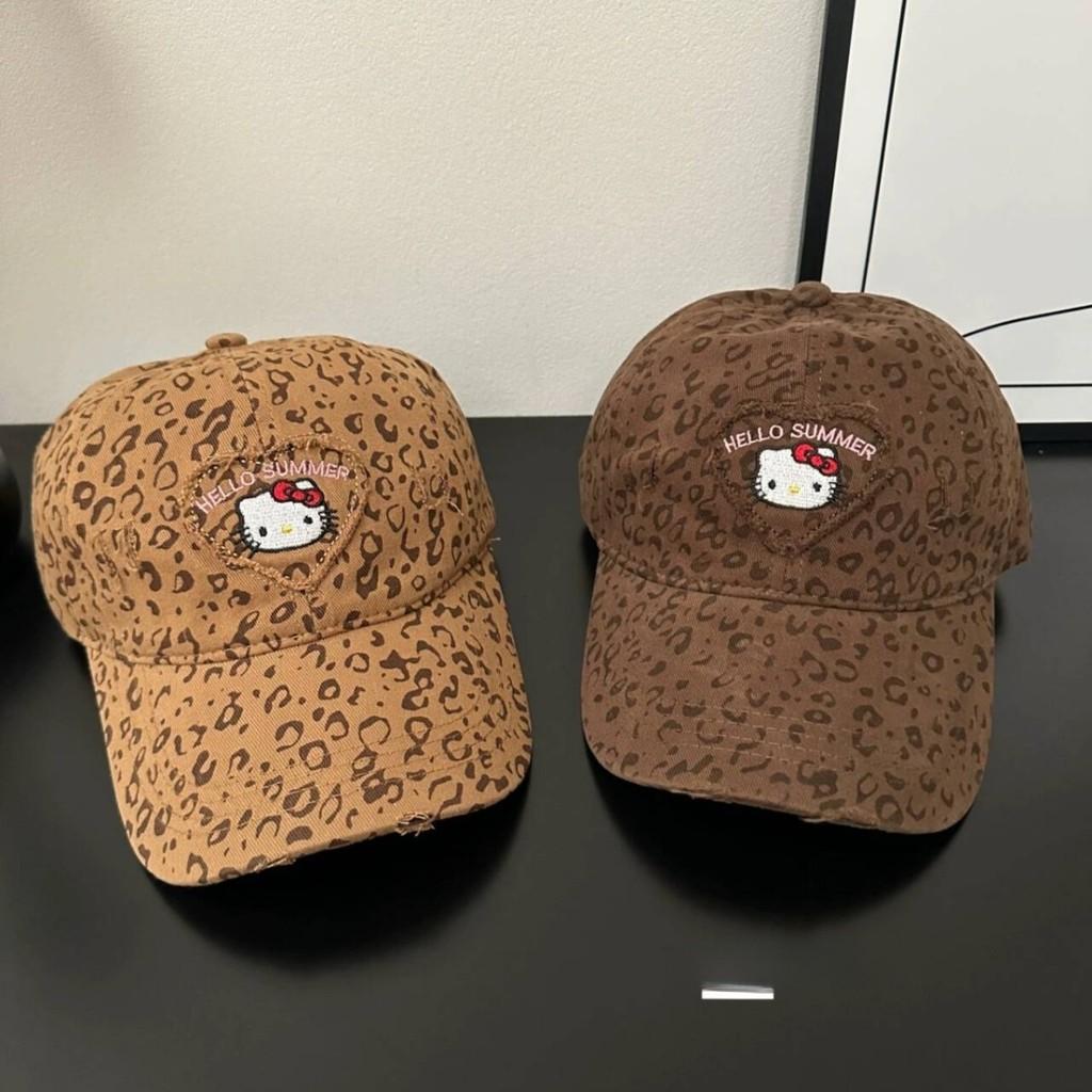 Cat Leopard Print Embroidered Baseball Cap With Adjustable Fit For Summer Sun Protection