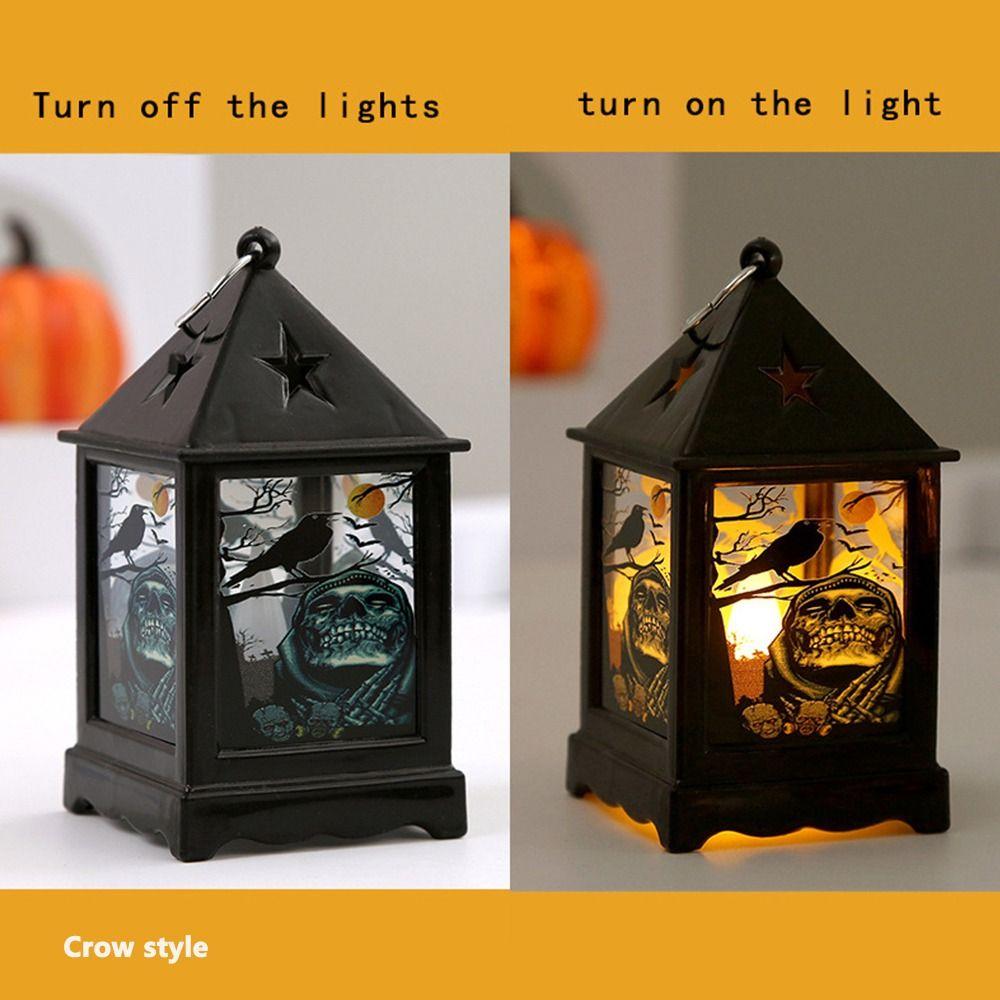 Witch Candlestick Wind Lamp Pumpkin Halloween Wind Lantern Portable Bar
