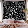 Black and White Inspirational Wall Tapestry, Positive Saying Aesthetic Decor Wall Hanging for Bedroom Kids Teen Girl Boy Dorm