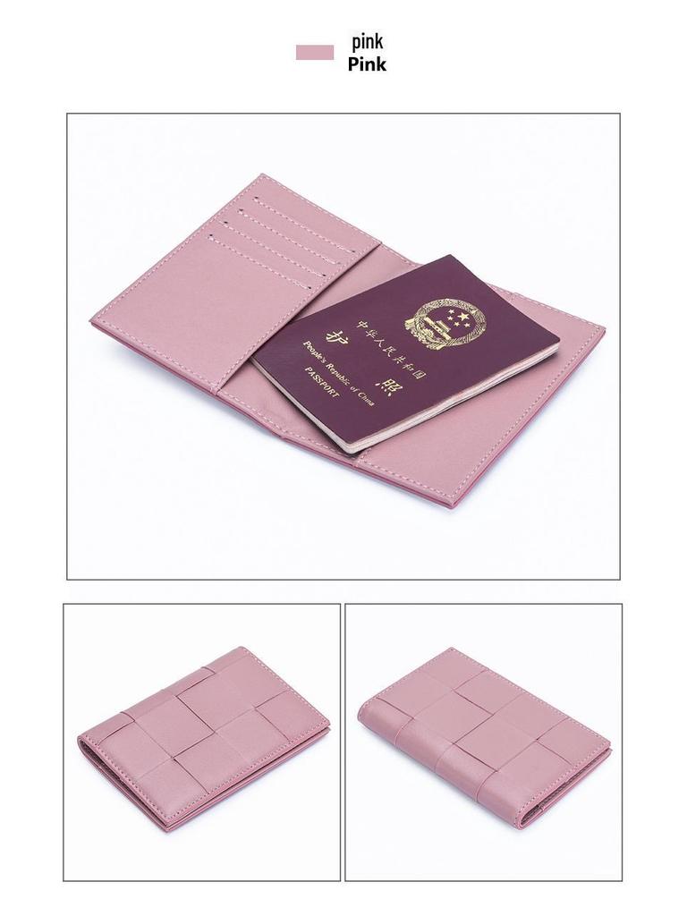 Women's Fashion Woven Sheepskin Passport Wallet & Document Organizer