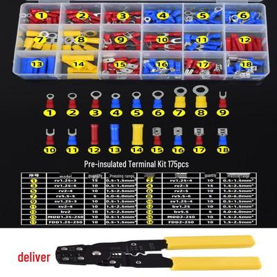 175-Piece Pre-Insulated Electrical Terminal & Crimping Tool Kit