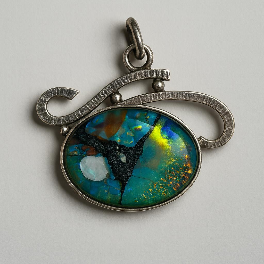 Natural Opal Pendant Quality 25 ct 925 Sterling Silver Oval Cut October Birthday Birthstone