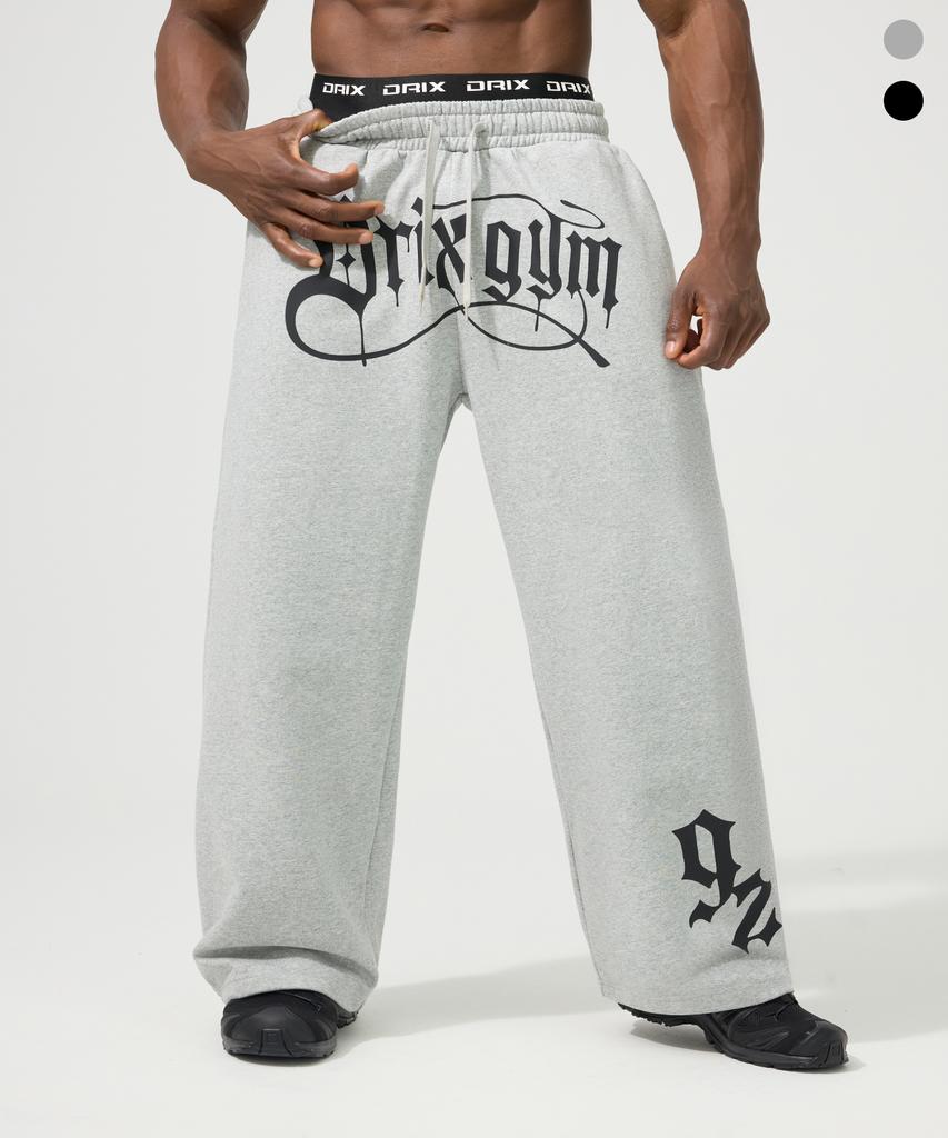 DRIX Elastic Layered Graphic Sweatpants_Gray