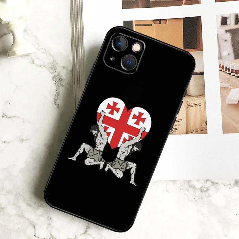 Georgia Flag Phone Case For iPhone 17 16 15 14 13 12 11 Pro Max Plus 12 13 Mini 16e 17 Air Cover Coque
