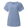 Ladies Casual Fashion Sexy Solid Color V-neck Pullover Comfortable Loose Short Sleeve Lace Sleeve Top