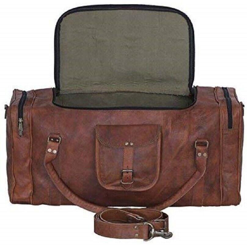 25" Wide Leather Stor reisebagasje vintage overnight weekend duffel Gym Bag