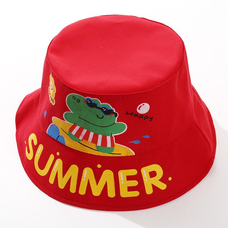 

Children s Fisherman Hats Cute Dinosaur Cartoon Bucket Hat Versatile Sunshade Breathable Boys Girls Trendy Sun Protection Cap червоний