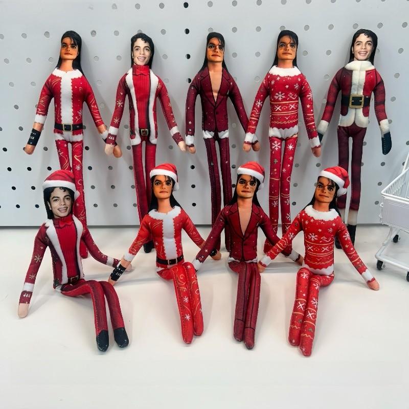 Michael Jackson Christmas Collection Plush Figure With Wire Frame For Festive Decoration