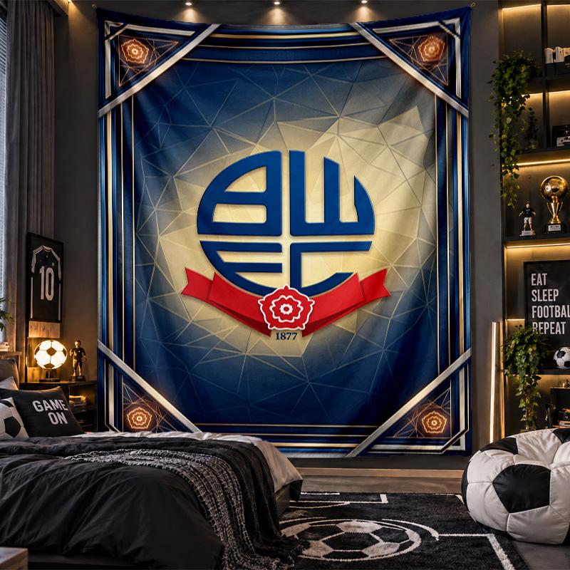 Wall Hanging Tapestry Bolton Wanderers FC Print Cloth for Living Room Bedroom Home Decor