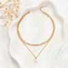 Cubic Zirconia Drop Necklace, Double-Layered Chain Necklace, Elegant Chain Choker Water Drop Pendant Necklace, Jewelry Gift for Women Wife Her