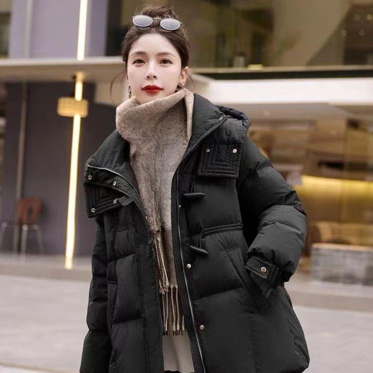 Plus Size Down Padded Jacket Winter Fashion Loose Hooded Padded Jacket Western Style Thick Warm Jacket