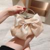 Luxury Gold Bright Silk Bowknot Evening Bag Chain Banquet Clutch Handbags Women Female