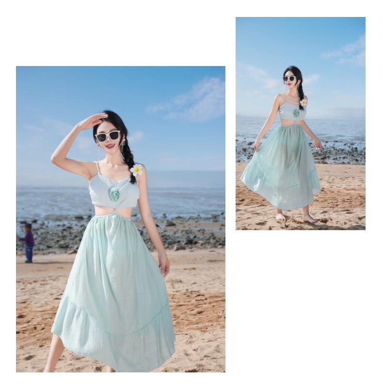 Bohemian Island Hot Spring Resort Women's Thai-Style Bikini with Versatile Long Skirt