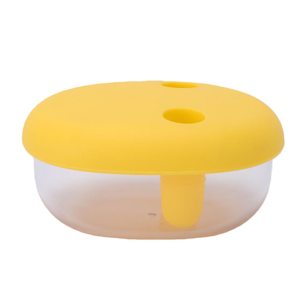 2 in 1 No Mess Snack Container Built in Silicone Finger Sleeve Leakproof Snack Box with Tight Silicone Gasket Yellow