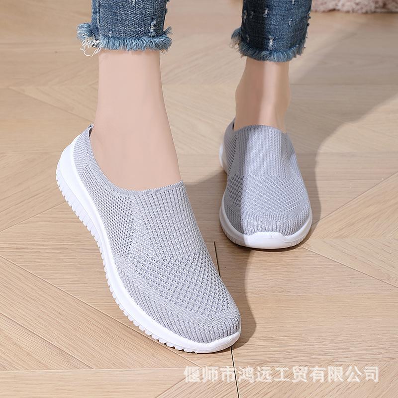 Staré pekingské látkové boty dámské velká velikost ležérní dámské jednoboty pro střední a starší věk měkká podrážka s krytou špičkou poloviční pantofle