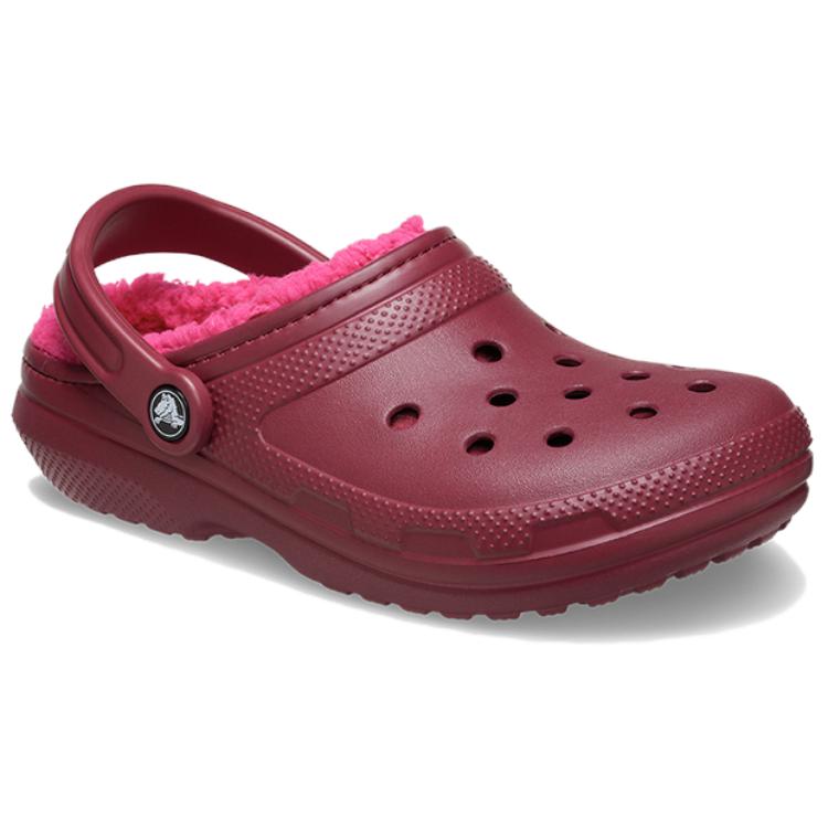 Crocs Warm Lightweight Comfortable Round Toe Slip-On Clogs Women Clogs Beetroot 203591-6XH