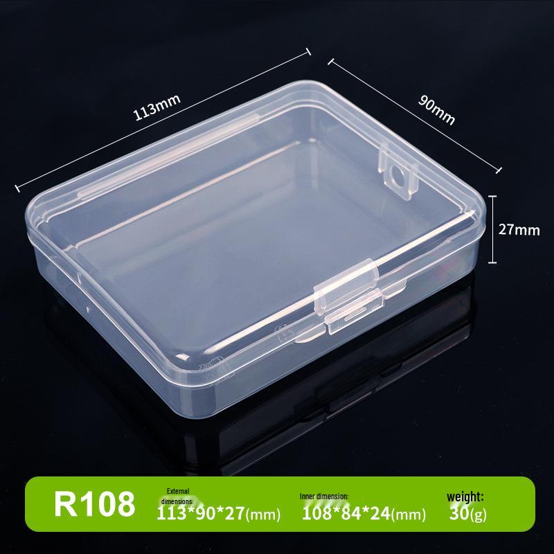 Clear PP Plastic Rectangular Storage Box with Lid for Jewelry, Ear Studs, or Fishing Accessories