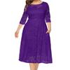Taglie forti Xl-6xl Abito da sera popolare di nuova moda Lunghezza media Abiti da donna in pizzo cavo Rosso Bianco Nero Blu Verde Abiti