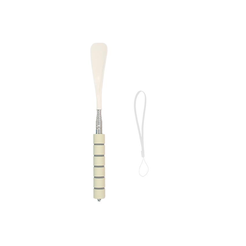 

Телескопический съемник обуви из нержавеющей стали, регулируемый рожок для обуви с удлиненной ручкой One Size бежевый